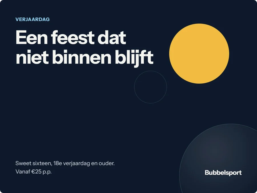 Verjaardag: een feest dat niet binnen blijft. Voor een sweet sixteen, 18e verjaardag en ouder, vanaf €25 p.p.