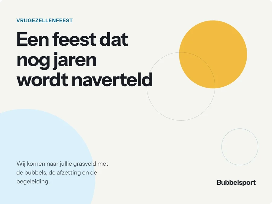 Vrijgezellenfeest: een feest dat nog jaren wordt naverteld. Wij komen naar jullie grasveld met bubbels en begeleiding